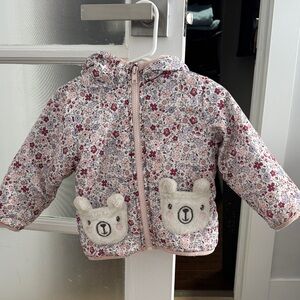 Floral Bear Print Baby Jacket 18m